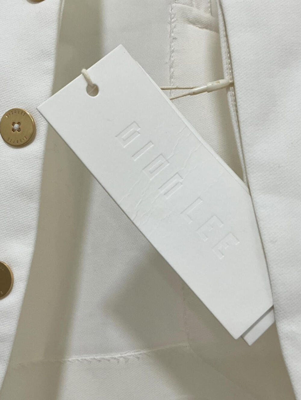 NWT DION LEE $980 Ivory Cinch-Back Oversized Blazer Gold Hardware Luxe Runway - Picture 13 of 15